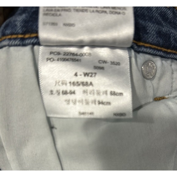 Denizen Levis High Rise Cut off Denim Shorts Womens 4 Blue Beachy Cowgirl Biker‎ - Picture 6 of 6